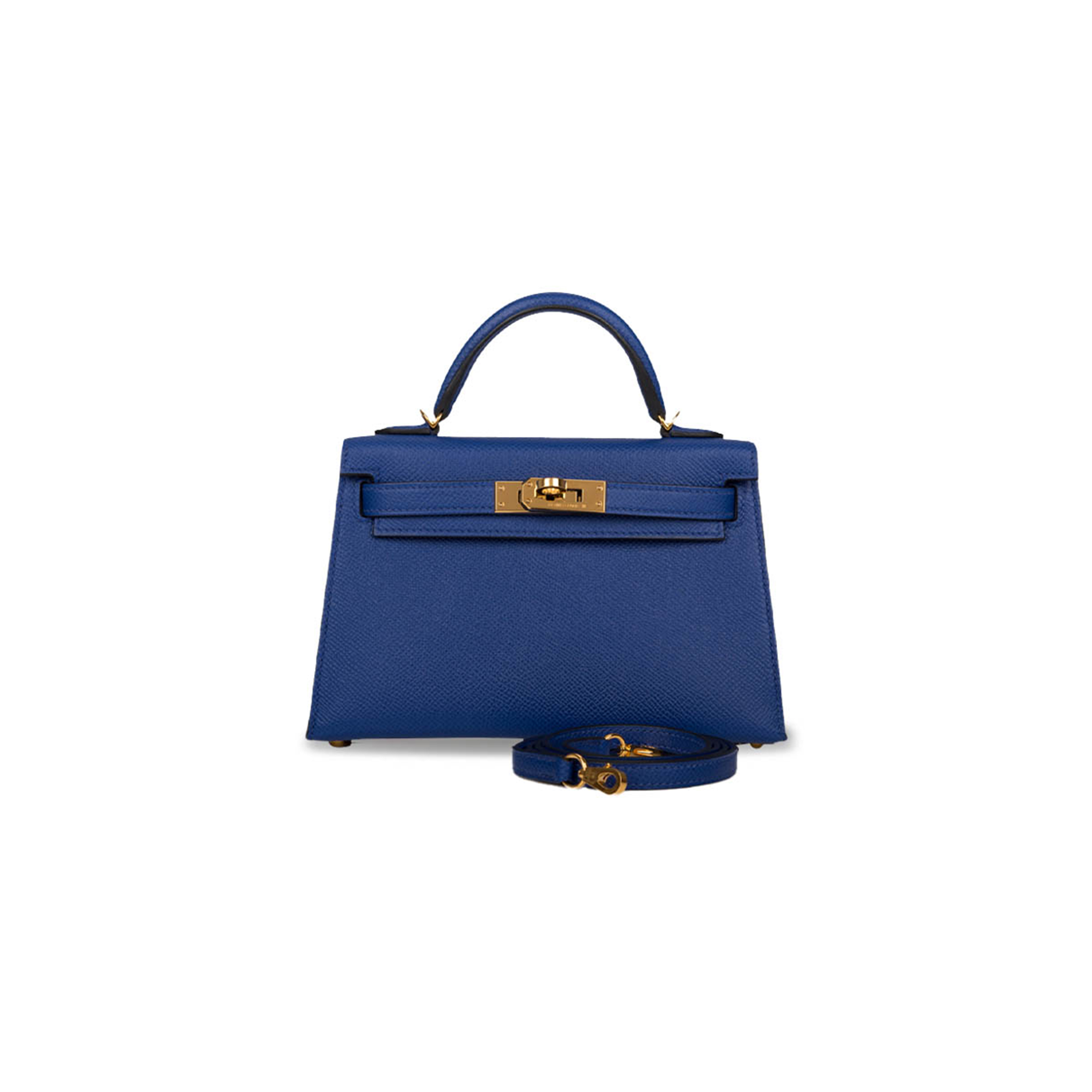 H**mes mini kelly ii epsom electric blue gold hardware (19*12*5.5cm)